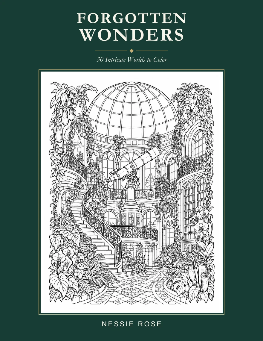 Forgotten Wonders: 30 Intricate Worlds to Color